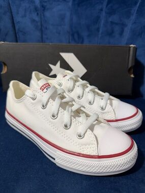 Kids Converse Optical White Low-Top Canvas Ox Sneakers Youth Size 1 NIB
